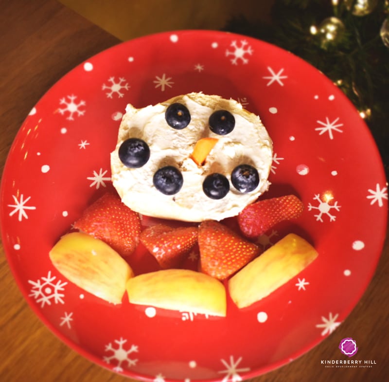 Snowman snack Holiday recipes for kids